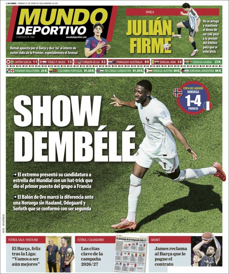 Portada Mundo deportivo
