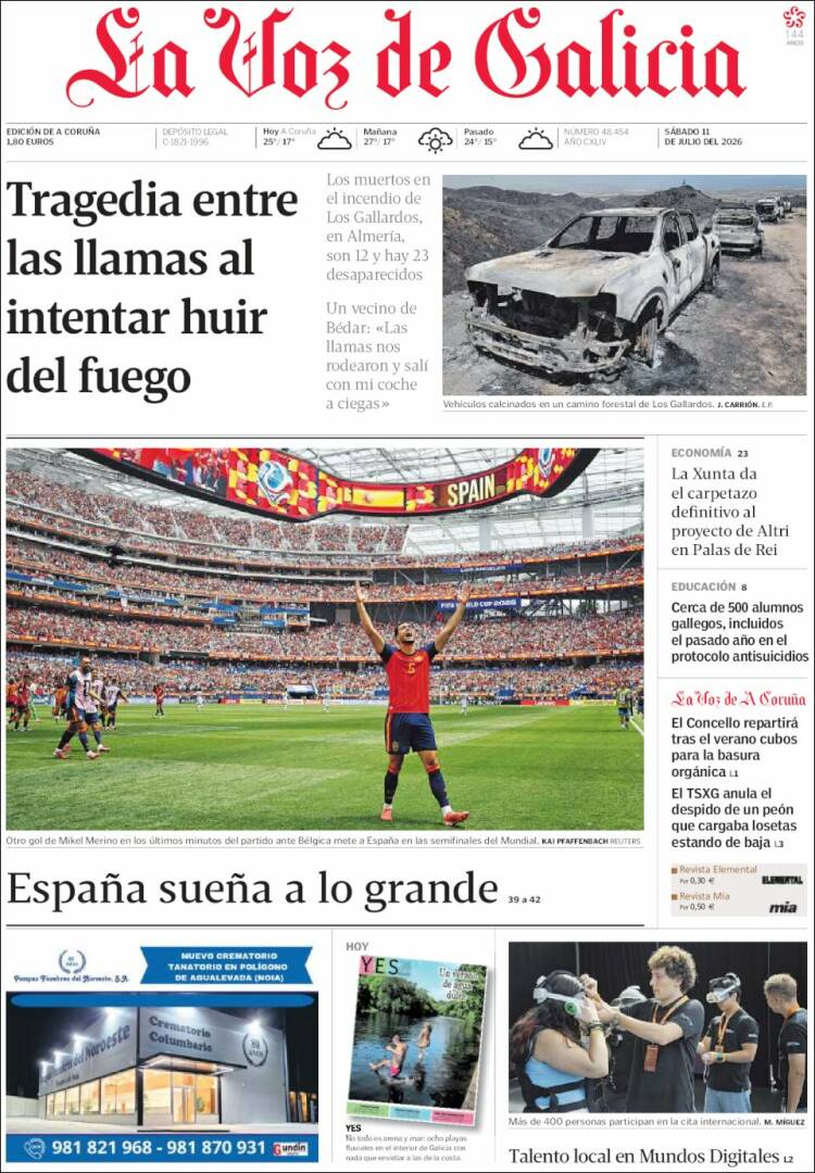 Portada La Voz de Galicia
