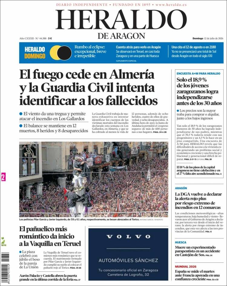 Portada Heraldo de Aragón