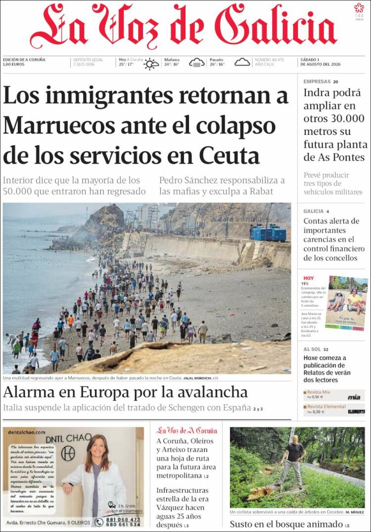 Portada La Voz de Galicia