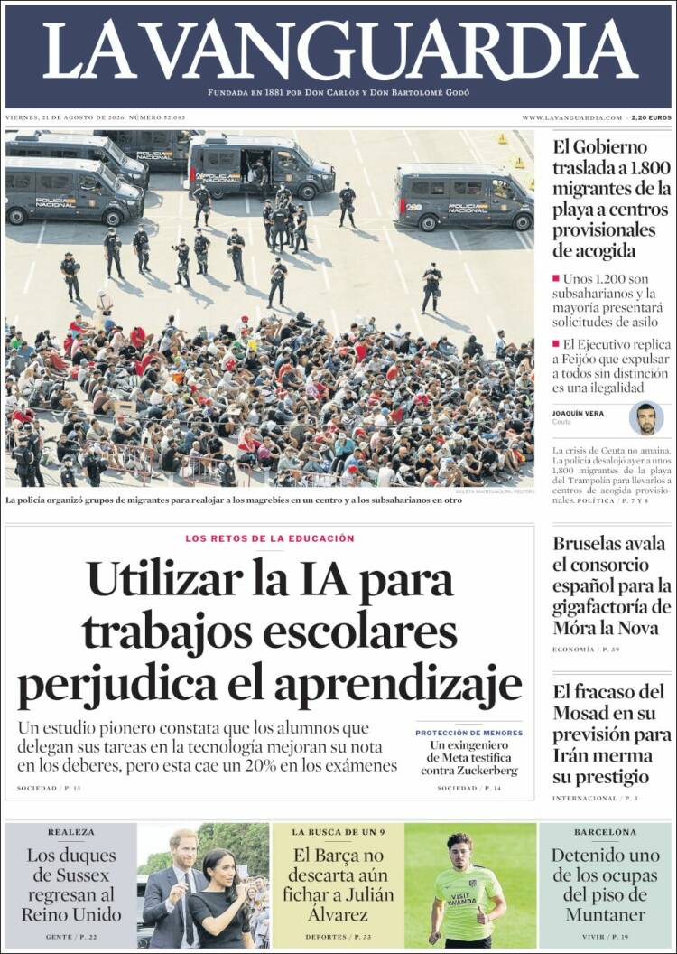 Portada La Vanguardia