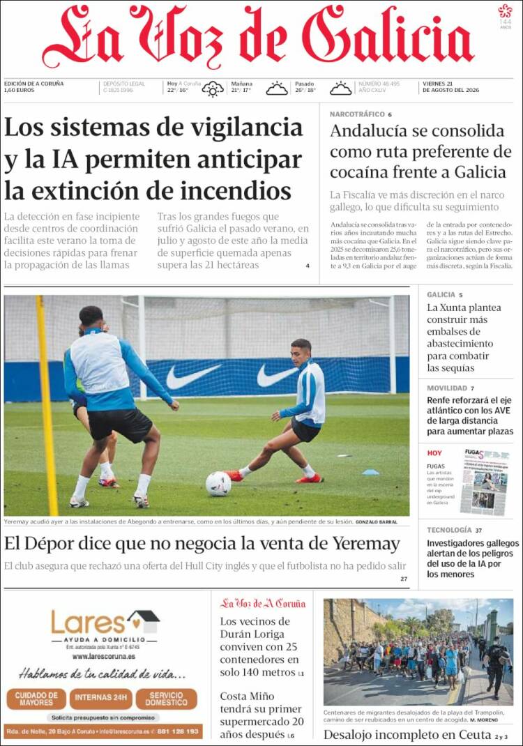 Portada La Voz de Galicia