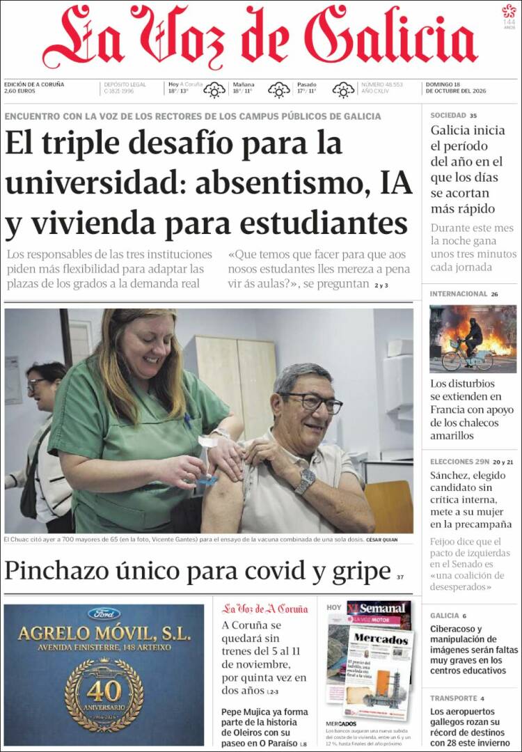 Portada La Voz de Galicia