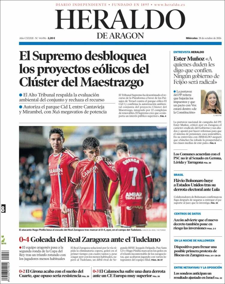 Portada Heraldo de Aragón