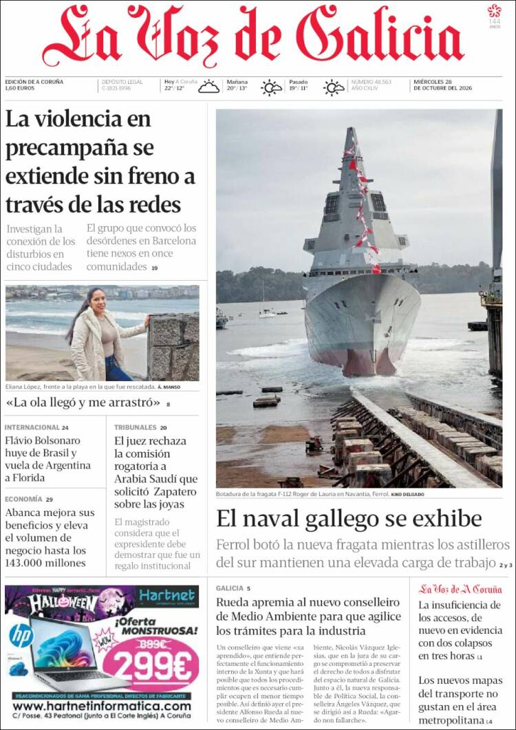Portada La Voz de Galicia
