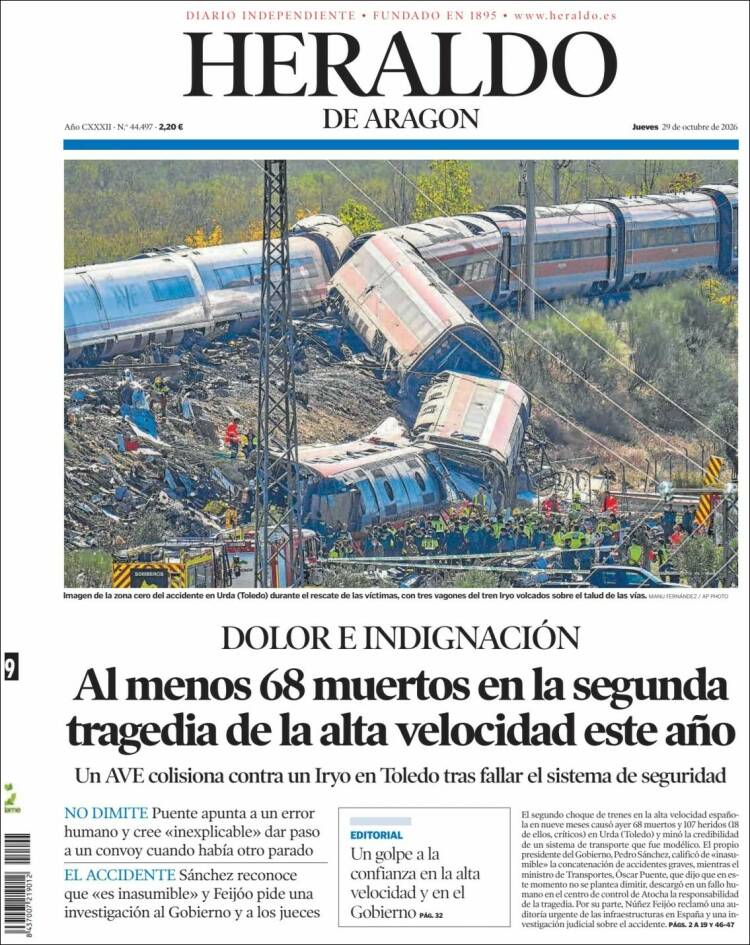 Portada Heraldo de Aragón